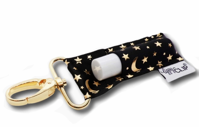 LippyClip Celestial Moon Stars Black + Gold